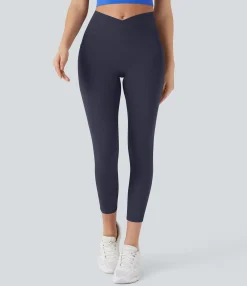 Pocket Leggings|Crossover Leggings<HALARA SoftlyZero™ High Waisted Crossover Pocket Capri Yoga Leggings-UPF50+