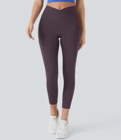 Pocket Leggings|Crossover Leggings<HALARA SoftlyZero™ High Waisted Crossover Pocket Capri Yoga Leggings-UPF50+