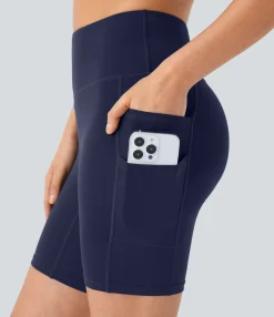 Active Shorts|Bikers<HALARA SoftlyZero™ High Waisted Double Pockets Yoga Biker Shorts 7''-UPF50+