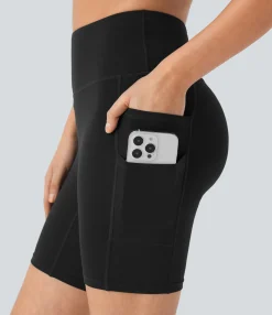 Active Shorts|Bikers<HALARA SoftlyZero™ High Waisted Double Pockets Yoga Biker Shorts 7''-UPF50+