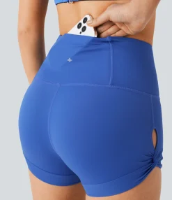 Active Shorts|Bikers<HALARA SoftlyZero™ High Waisted Pocket Cut Out Yoga Biker Shorts 2.5''-UPF50+