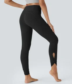 Softlyzero™ Fabric Leggings|Pocket Leggings<HALARA SoftlyZero™ High Waisted Pocket Cut Out Yoga Leggings-UPF50+