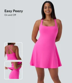Mini Dresses|Active Dresses<HALARA SoftlyZero™ 2-in-1 Pocket Mini Yoga Active Dress-Easy Peezy Edition-UPF50+