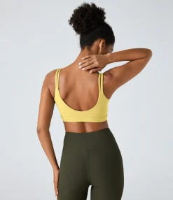 Yoga Tops|Sports Bras<HALARA SoftlyZero™ Low Support Double Straps U Neck Yoga Sports Bra-UPF50+