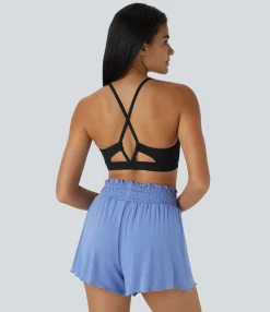 Yoga Tops|Sports Bras<HALARA SoftlyZero™ Low Support Spaghetti Strap Cut Out Yoga Sports Bra-UPF50+