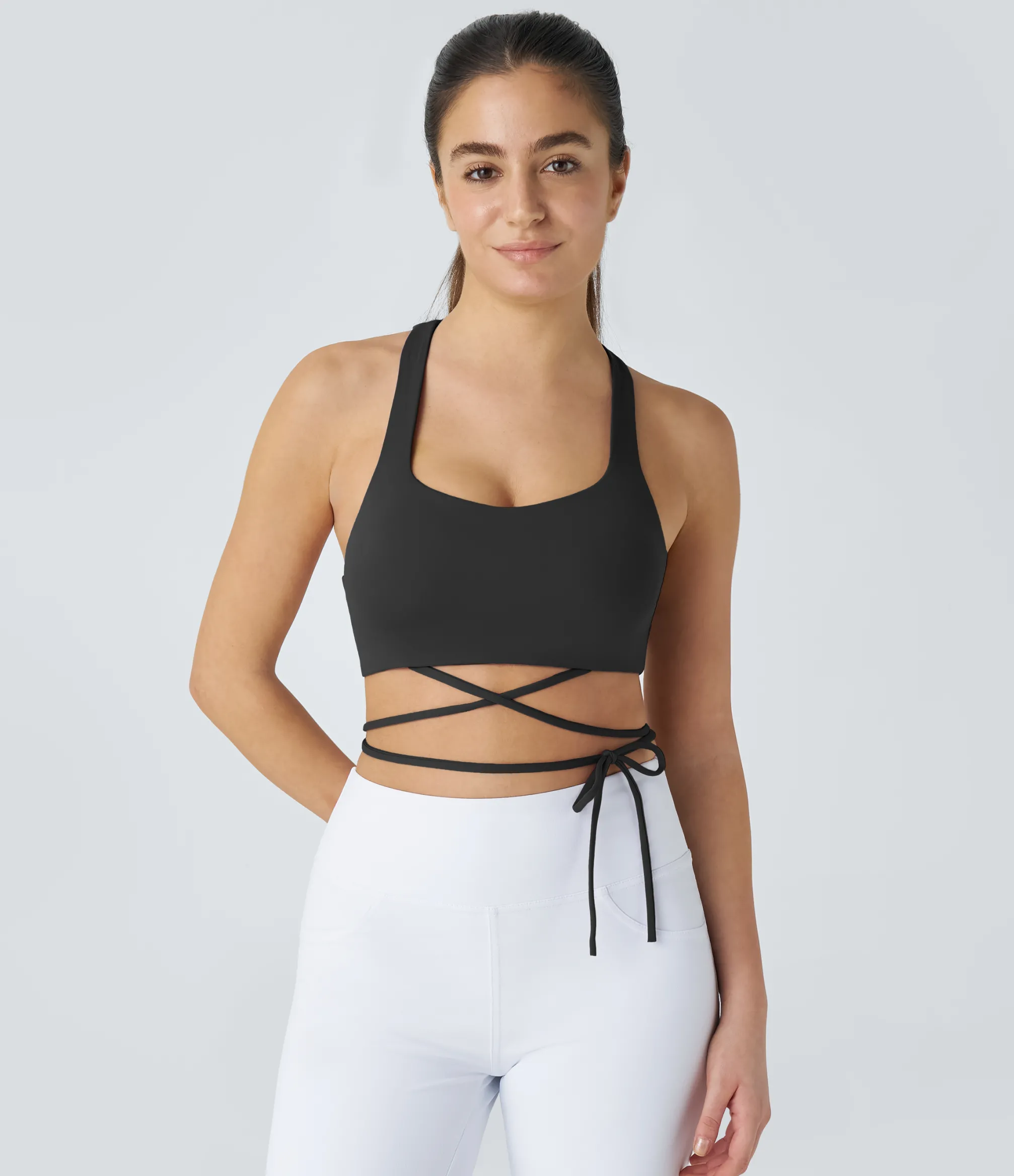 Yoga Tops|Sports Bras<HALARA SoftlyZero™ Low Support Tie Side Yoga Sports Bra-UPF50+
