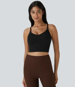 Sports Bras|Yoga Tops<HALARA SoftlyZero™ Low Support V Neck Yoga Sports Bra-UPF50+
