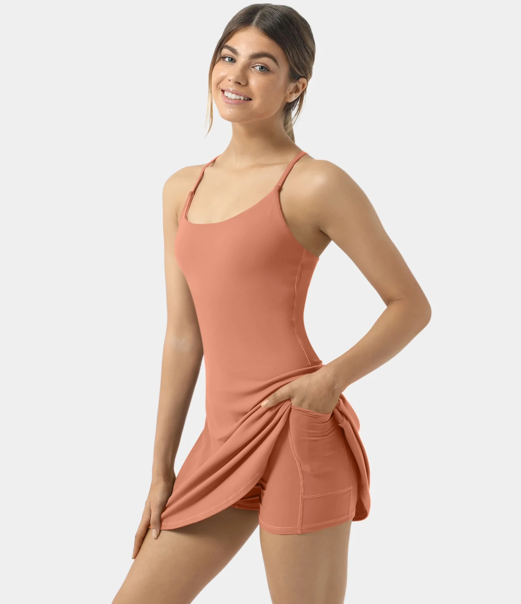 Mini Dresses|Active Dresses<HALARA Softlyzero™ Plush Backless Active Dress