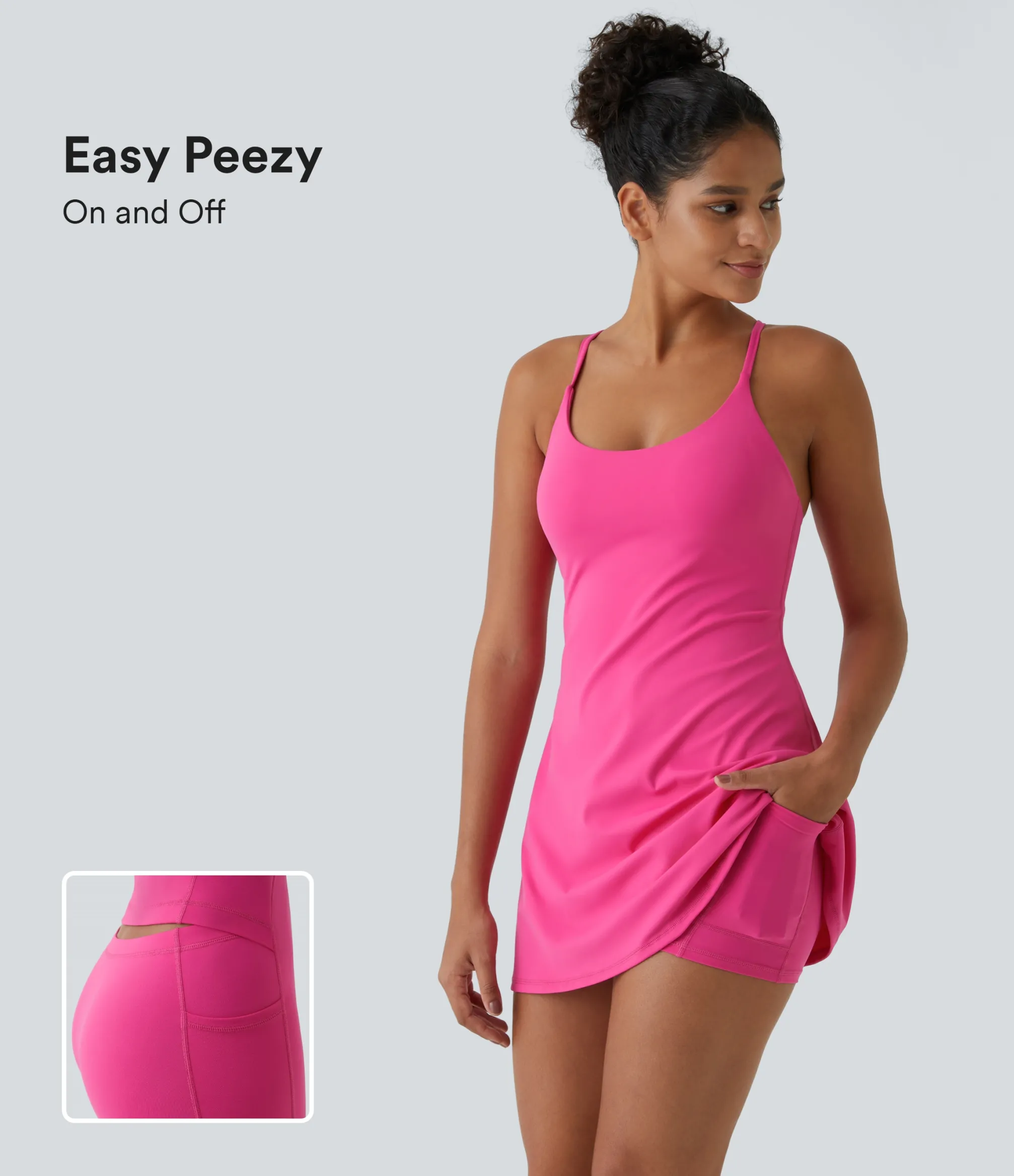 Mini Dresses|Active Dresses<HALARA Softlyzero™ Plush Backless Active Dress-Easy Peezy Edition