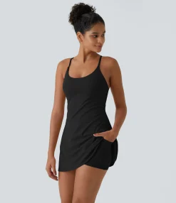Mini Dresses|Active Dresses<HALARA Softlyzero™ Plush Backless Active Dress-Easy Peezy Edition