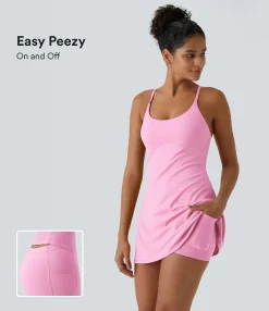 Mini Dresses|Active Dresses<HALARA Softlyzero™ Plush Backless Active Dress-Easy Peezy Edition