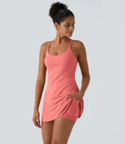 Mini Dresses|Active Dresses<HALARA Softlyzero™ Plush Backless Active Dress-Easy Peezy Edition