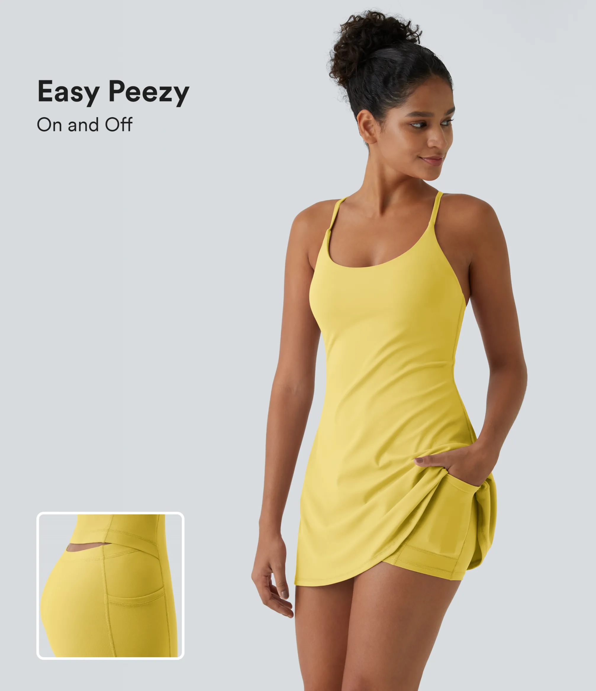 Mini Dresses|Active Dresses<HALARA Softlyzero™ Plush Backless Active Dress-Easy Peezy Edition