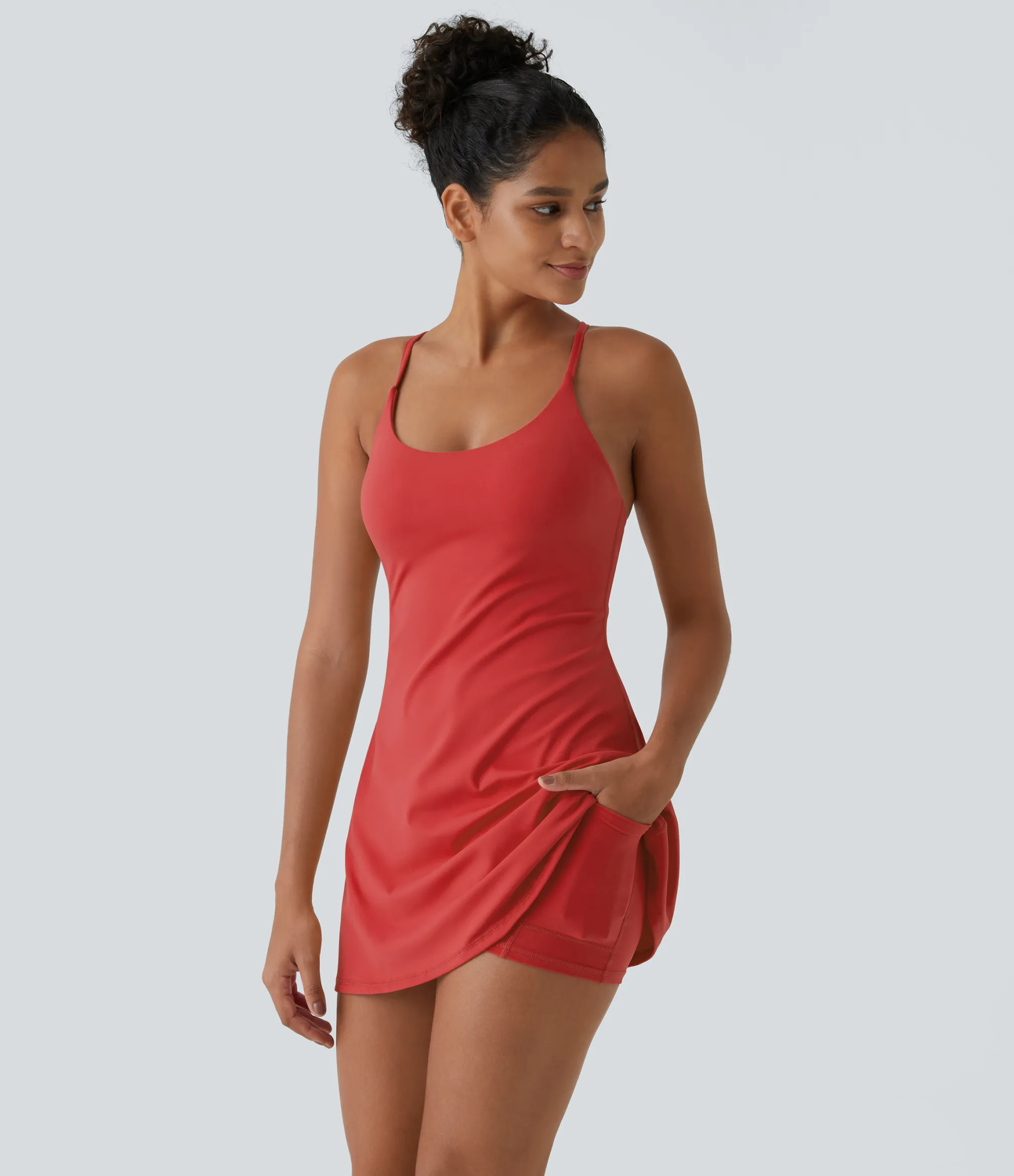 Mini Dresses|Active Dresses<HALARA Softlyzero™ Plush Backless Active Dress-Easy Peezy Edition