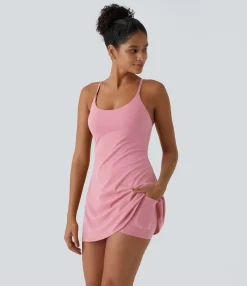 Mini Dresses|Active Dresses<HALARA Softlyzero™ Plush Backless Active Dress-Easy Peezy Edition