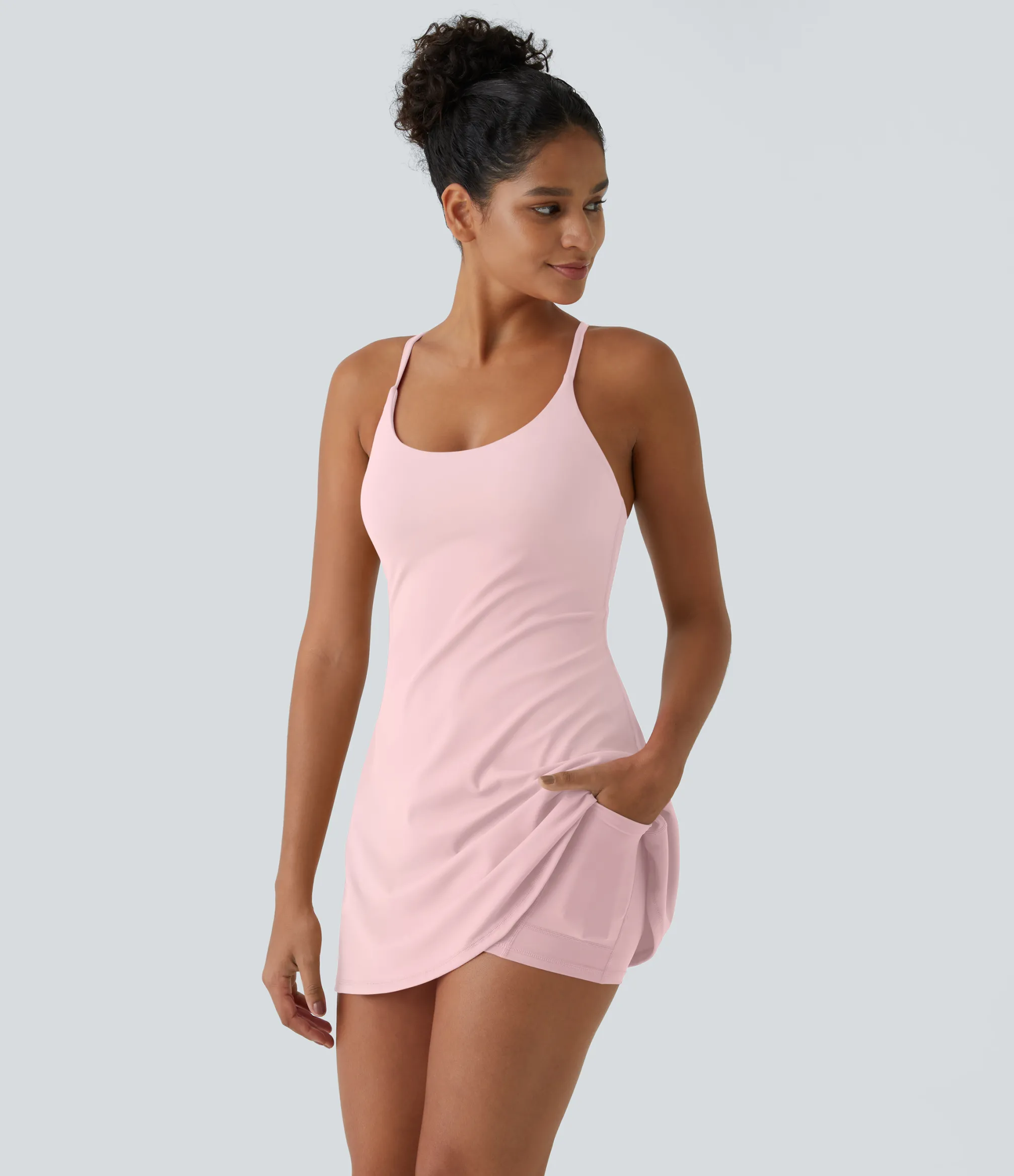 Mini Dresses|Active Dresses<HALARA Softlyzero™ Plush Backless Active Dress-Easy Peezy Edition