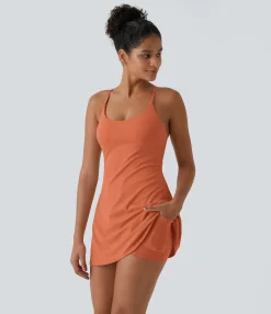 Mini Dresses|Active Dresses<HALARA Softlyzero™ Plush Backless Active Dress-Easy Peezy Edition