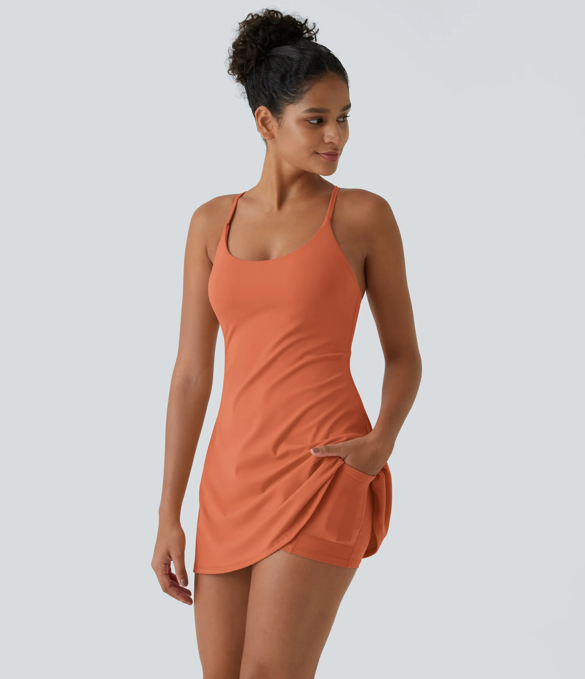 Mini Dresses|Active Dresses<HALARA Softlyzero™ Plush Backless Active Dress-Easy Peezy Edition