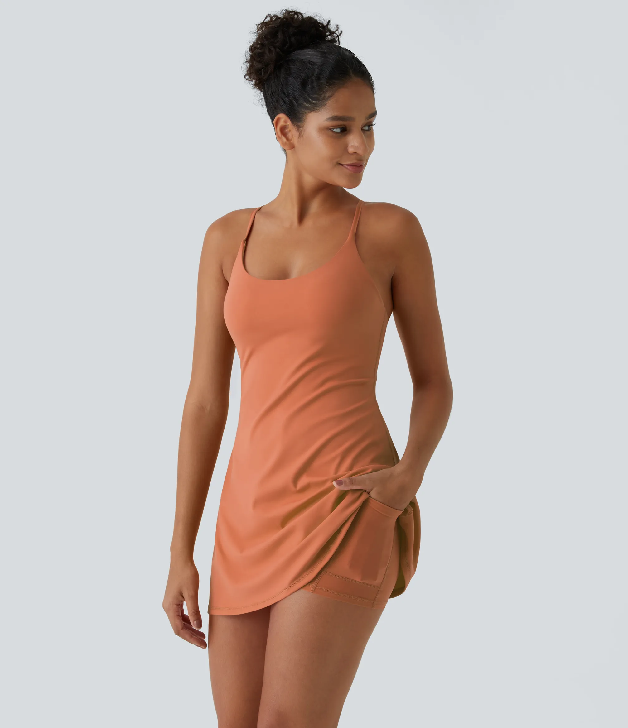 Mini Dresses|Active Dresses<HALARA Softlyzero™ Plush Backless Active Dress-Easy Peezy Edition