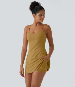 Mini Dresses|Active Dresses<HALARA Softlyzero™ Plush Backless Active Dress-Easy Peezy Edition