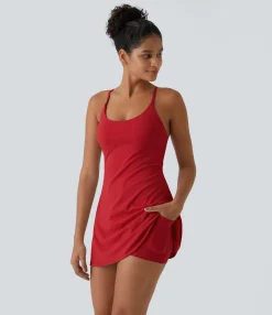 Mini Dresses|Active Dresses<HALARA Softlyzero™ Plush Backless Active Dress-Easy Peezy Edition