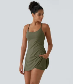 Mini Dresses|Active Dresses<HALARA Softlyzero™ Plush Backless Active Dress-Easy Peezy Edition