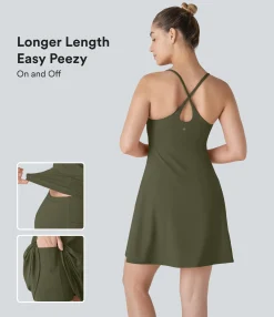 Mini Dresses|Active Dresses<HALARA SoftlyZero™ Plush Backless Active Dress-Longer Length-Easy Peezy Edition