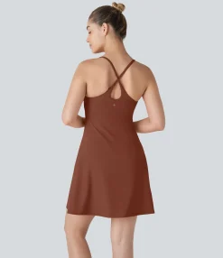Mini Dresses|Active Dresses<HALARA SoftlyZero™ Plush Backless Active Dress-Longer Length-Easy Peezy Edition