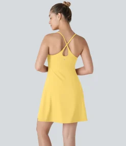 Mini Dresses|Active Dresses<HALARA SoftlyZero™ Plush Backless Active Dress-Longer Length-Easy Peezy Edition
