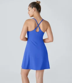 Mini Dresses|Active Dresses<HALARA SoftlyZero™ Plush Backless Active Dress-Longer Length-Easy Peezy Edition