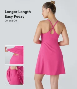 Mini Dresses|Active Dresses<HALARA SoftlyZero™ Plush Backless Active Dress-Longer Length-Easy Peezy Edition