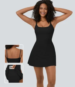 Mini Dresses|Active Dresses<HALARA SoftlyZero™ Plush Corset 2-in-1 Pocket Flare Mini Slip Casual Dress