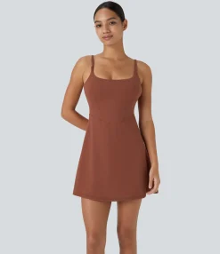 Mini Dresses|Active Dresses<HALARA SoftlyZero™ Plush Corset 2-in-1 Pocket Flare Mini Slip Casual Dress