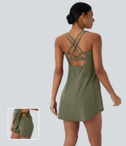 Mini Dresses|Active Dresses<HALARA SoftlyZero™ Plush Cut Out Pocket 2-Piece Mini Yoga Active Dress