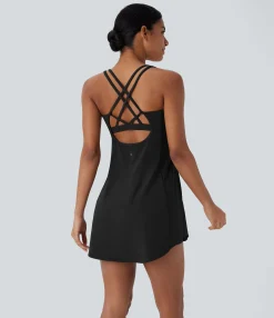 Mini Dresses|Active Dresses<HALARA SoftlyZero™ Plush Cut Out Pocket 2-Piece Mini Yoga Active Dress