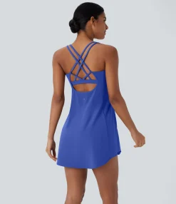 Mini Dresses|Active Dresses<HALARA SoftlyZero™ Plush Cut Out Pocket 2-Piece Mini Yoga Active Dress