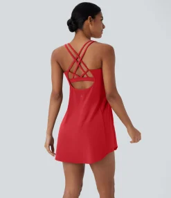Mini Dresses|Active Dresses<HALARA SoftlyZero™ Plush Cut Out Pocket 2-Piece Mini Yoga Active Dress