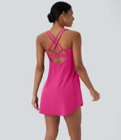 Mini Dresses|Active Dresses<HALARA SoftlyZero™ Plush Cut Out Pocket 2-Piece Mini Yoga Active Dress
