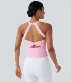 Yoga Tops|Tank Tops & Camis<HALARA SoftlyZero™ Plush Cut Out Yoga Tank Top