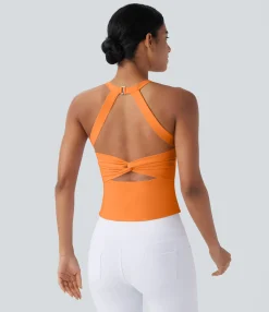 Yoga Tops|Tank Tops & Camis<HALARA SoftlyZero™ Plush Cut Out Yoga Tank Top