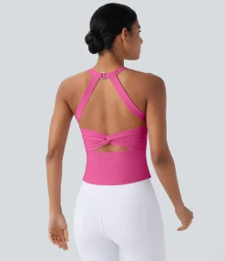 Yoga Tops|Tank Tops & Camis<HALARA SoftlyZero™ Plush Cut Out Yoga Tank Top