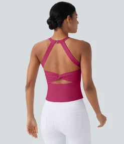 Yoga Tops|Tank Tops & Camis<HALARA SoftlyZero™ Plush Cut Out Yoga Tank Top
