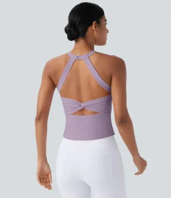 Yoga Tops|Tank Tops & Camis<HALARA SoftlyZero™ Plush Cut Out Yoga Tank Top