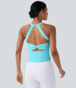 Yoga Tops|Tank Tops & Camis<HALARA SoftlyZero™ Plush Cut Out Yoga Tank Top