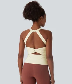 Yoga Tops|Tank Tops & Camis<HALARA SoftlyZero™ Plush Cut Out Yoga Tank Top