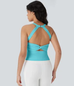 Tank Tops & Camis|Tank Tops<HALARA SoftlyZero™ Plush Cut Out Yoga Tank Top-D/DD/DDD/F Cups