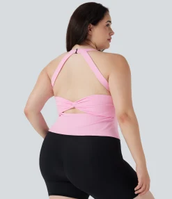 Plus Size<HALARA SoftlyZero™ Plush Cut Out Yoga Plus Size Tank Top