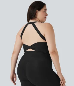 Plus Size<HALARA SoftlyZero™ Plush Cut Out Yoga Plus Size Tank Top