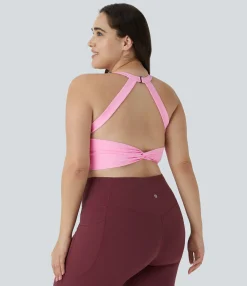 Plus Size<HALARA SoftlyZero™ Plush Cut Out Cropped Yoga Plus Size Tank Top