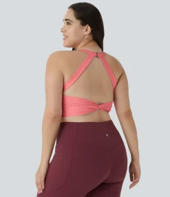 Plus Size<HALARA SoftlyZero™ Plush Cut Out Cropped Yoga Plus Size Tank Top